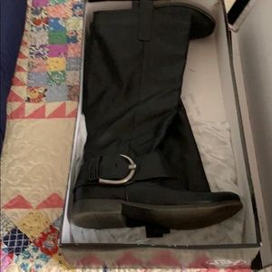 Black knee high boots